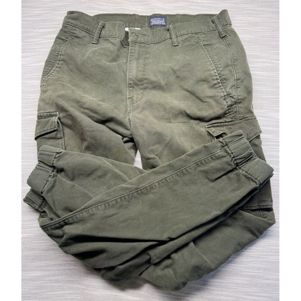 Levis Womens Joggers Cargo Trousers W33 L32 Green Cotton
